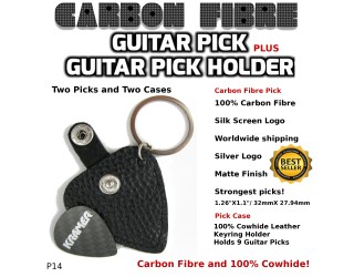 Kramer Guitar Pick Carbon Fibre and Case p14